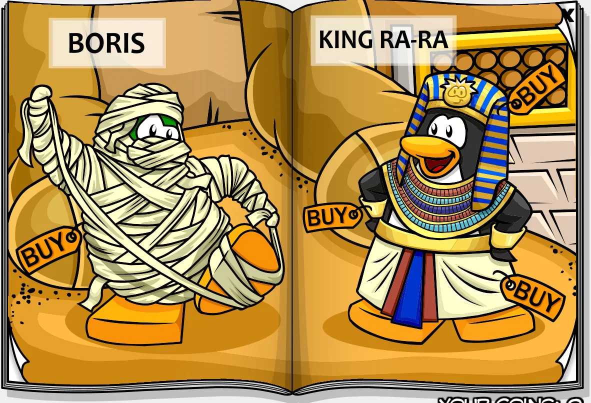 Costume Trunk: Quest for the Golden Puffle, pages 5 and 6