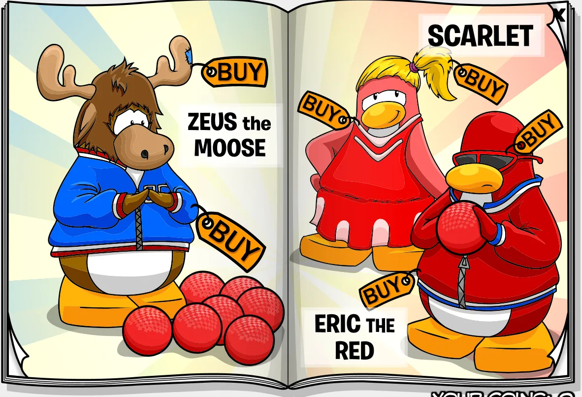 Costume Trunk: Team Blue vs. Team Red, pages 5 and 6