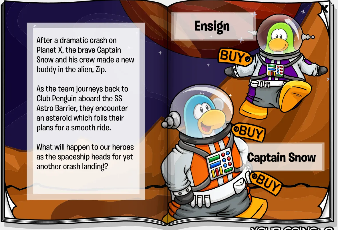 Costume Trunk: Space Adventure Planet Y, pages 1 and 2