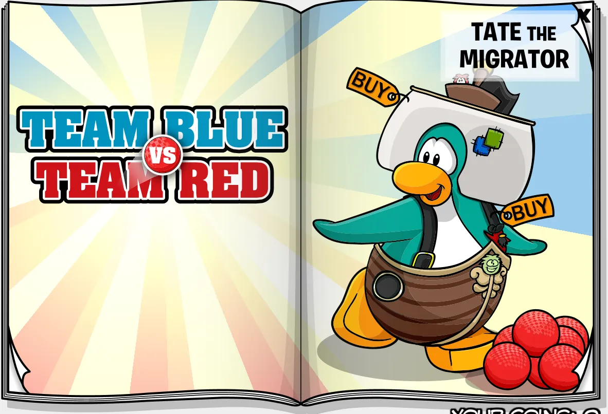 Costume Trunk: Team Blue vs. Team Red, pages 3 and 4