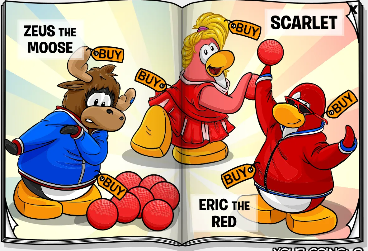 Costume Trunk: Team Blue vs. Team Red, pages 5 and 6