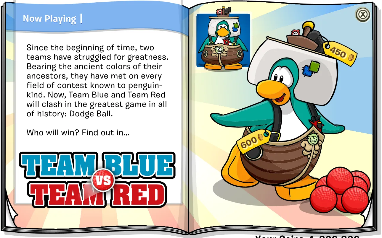 Costume Trunk: Team Blue vs. Team Red, pages 1 and 2