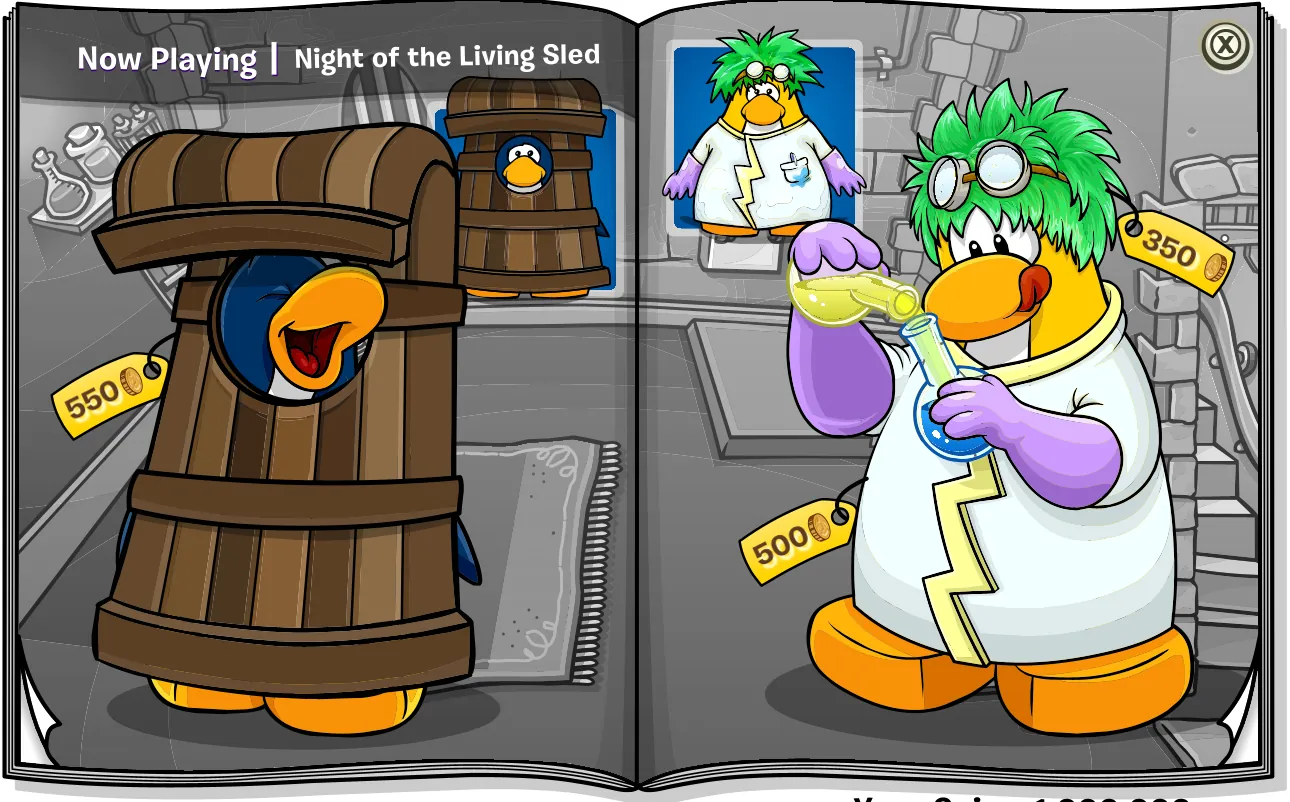 Costume Trunk: Night of the Living Sled: Live, pages 1 and 2